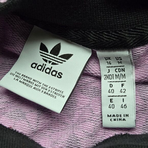 Adidas Black and Pink Long Sleeve Geometric Print Sporty Dress Size M - Picture 4 of 6